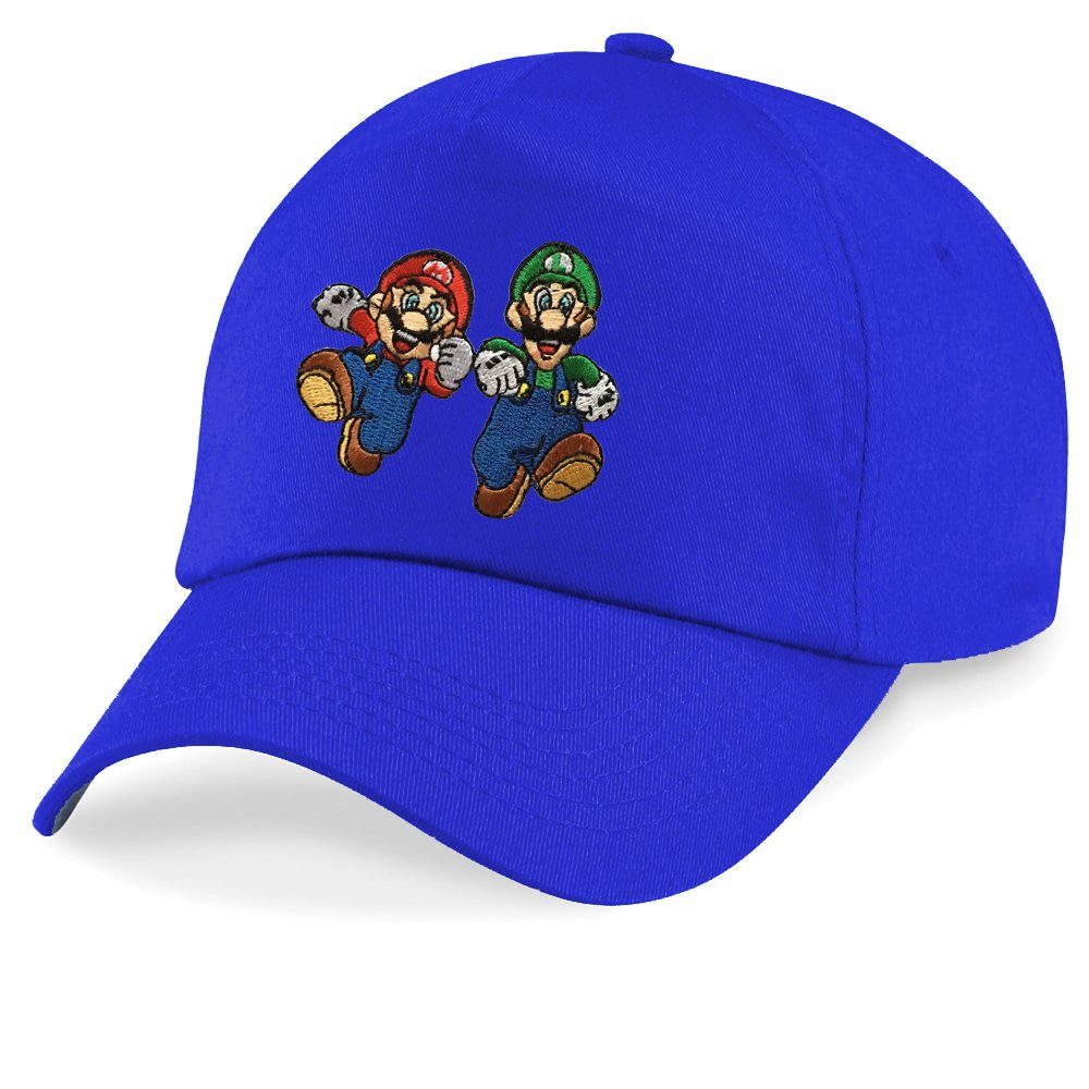 Blondie & Brownie Baseball Cap Kinder Mario und Luigi Stick Patch Super Nintendo One Size Royalblau