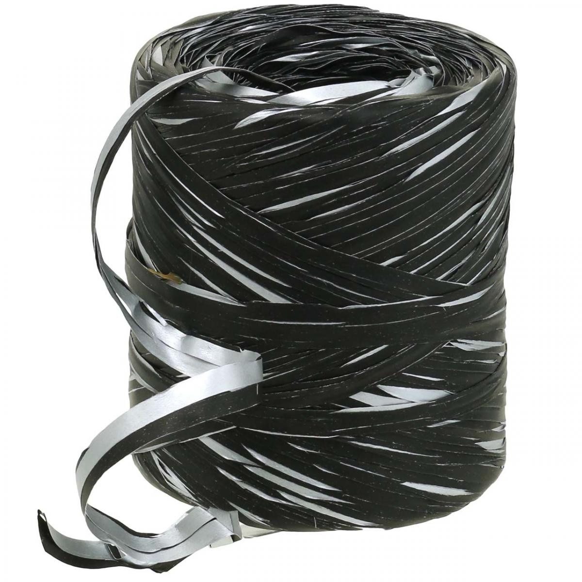 Geschenkband Raffia Band Schwarz Silber Geschenkband Dekoband 200m Trauerkranz