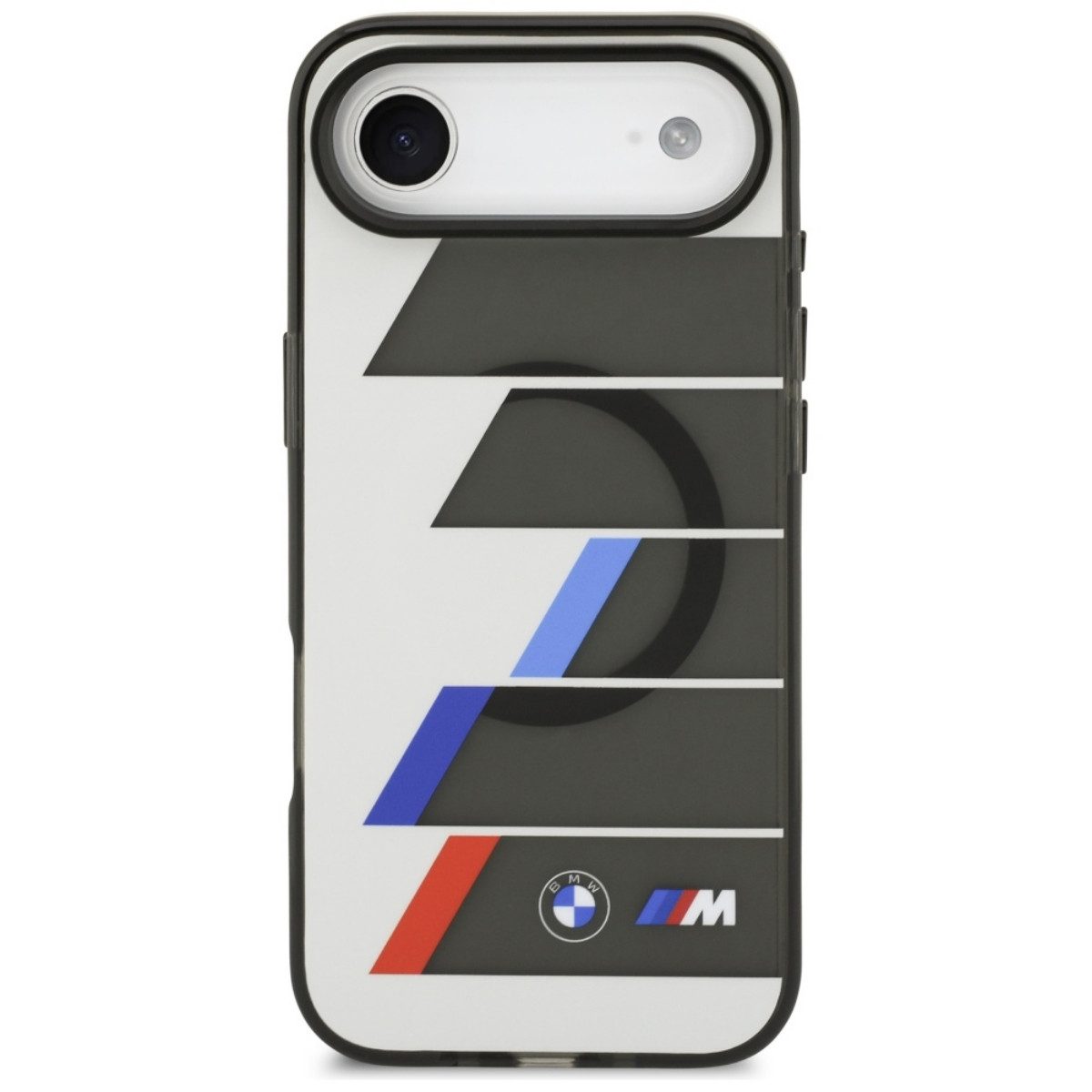 BMW Handyhülle Tricolor IML Handyhülle Metalltasten Kompatibel mit iPhone Air Grau, für iPhone Air, angenehme Haptik, dezente Branding-Details