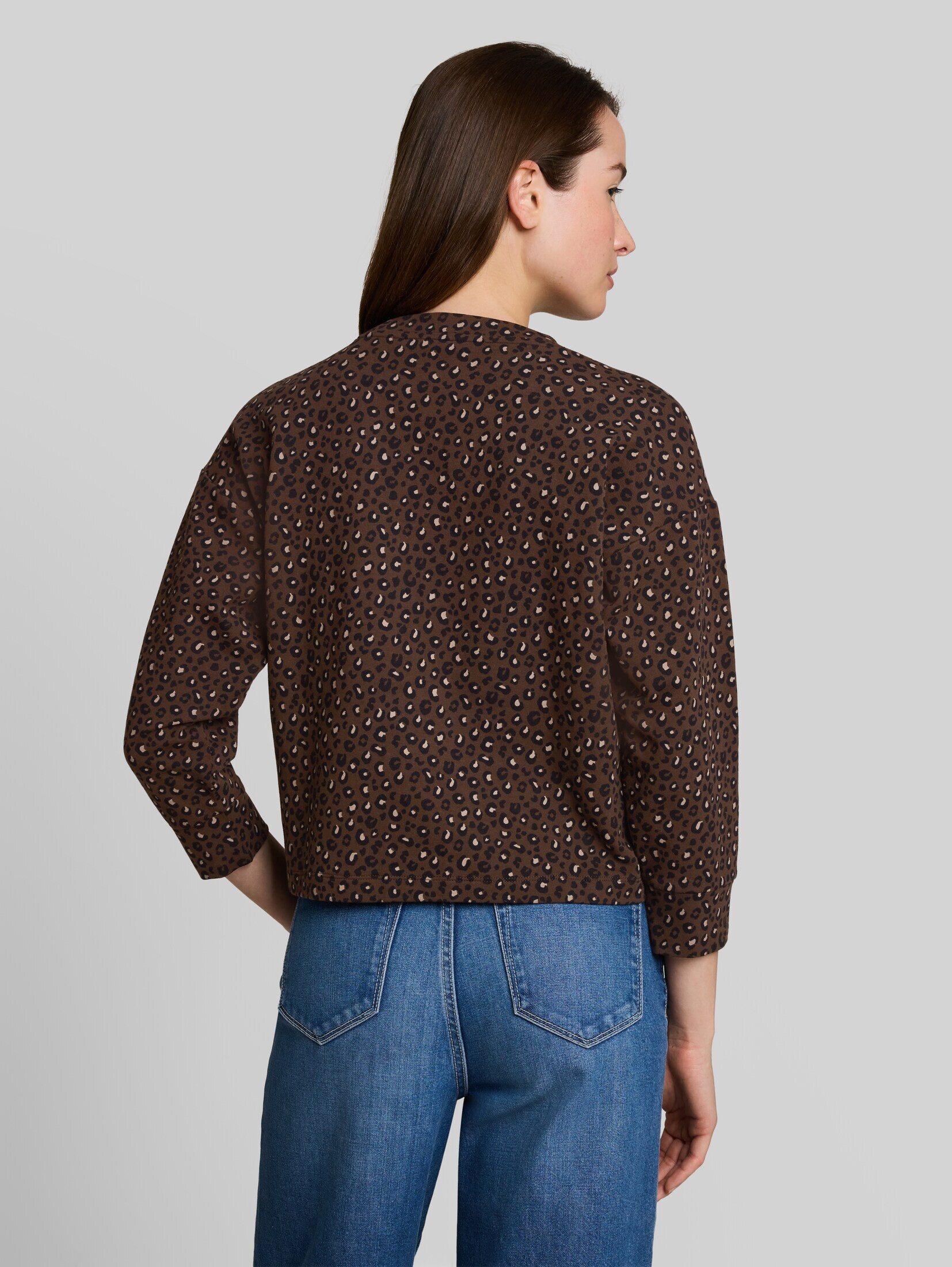 TOM TAILOR Denim Sweatshirt Strick & Sweatshirts Loose Fit Sweatshirt mit Leo-Print