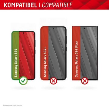 Displex Real Glass + Case für Samsung Galaxy S24, Displayschutzglas, Displayschutzfolie Displayschutz Rundumschutz 360 Grad splitterfest