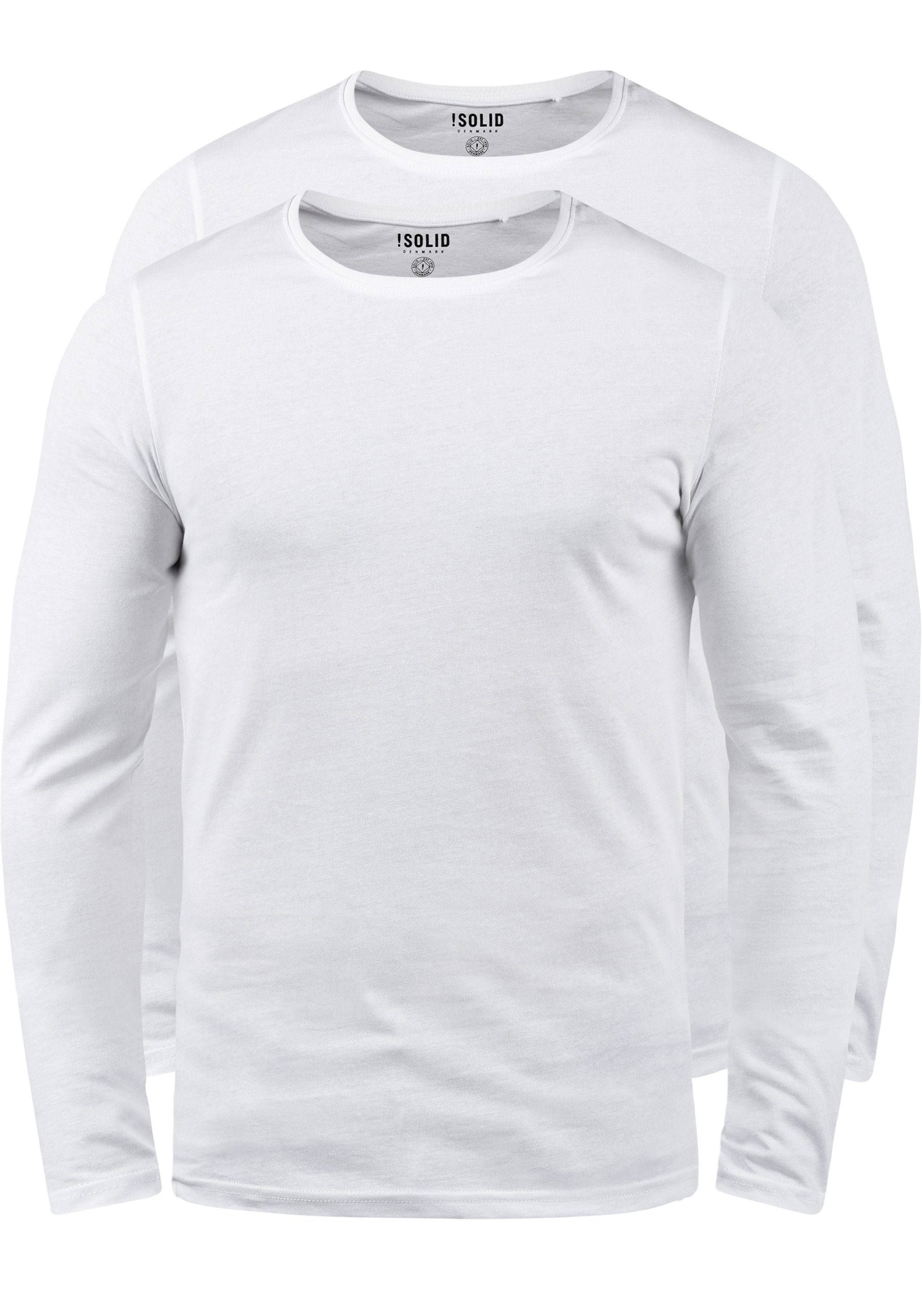 !Solid Rundhalsshirt SDBasal Langarmshirts im 2er-Pack White (0001)