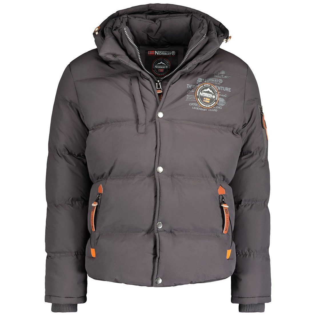 Geographical Norway Winterjacke Herren Outdoor Jacke brverveine (Packung, 1-St., Geographical norway) Mit Kapuze Grau