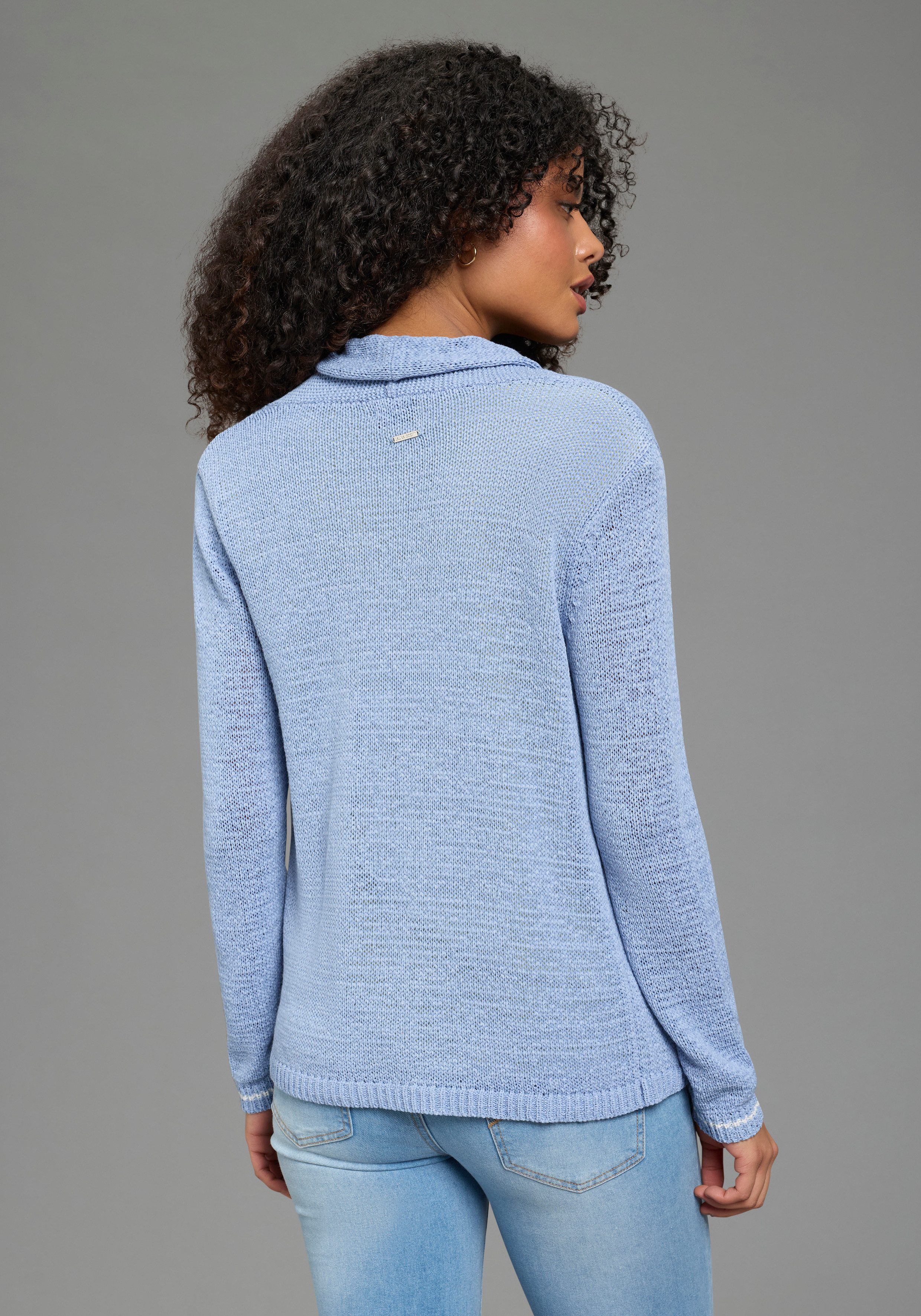 Laura Scott Strickjacke mit lässigem Schalkragen, figurumspielende Passform günstig online kaufen