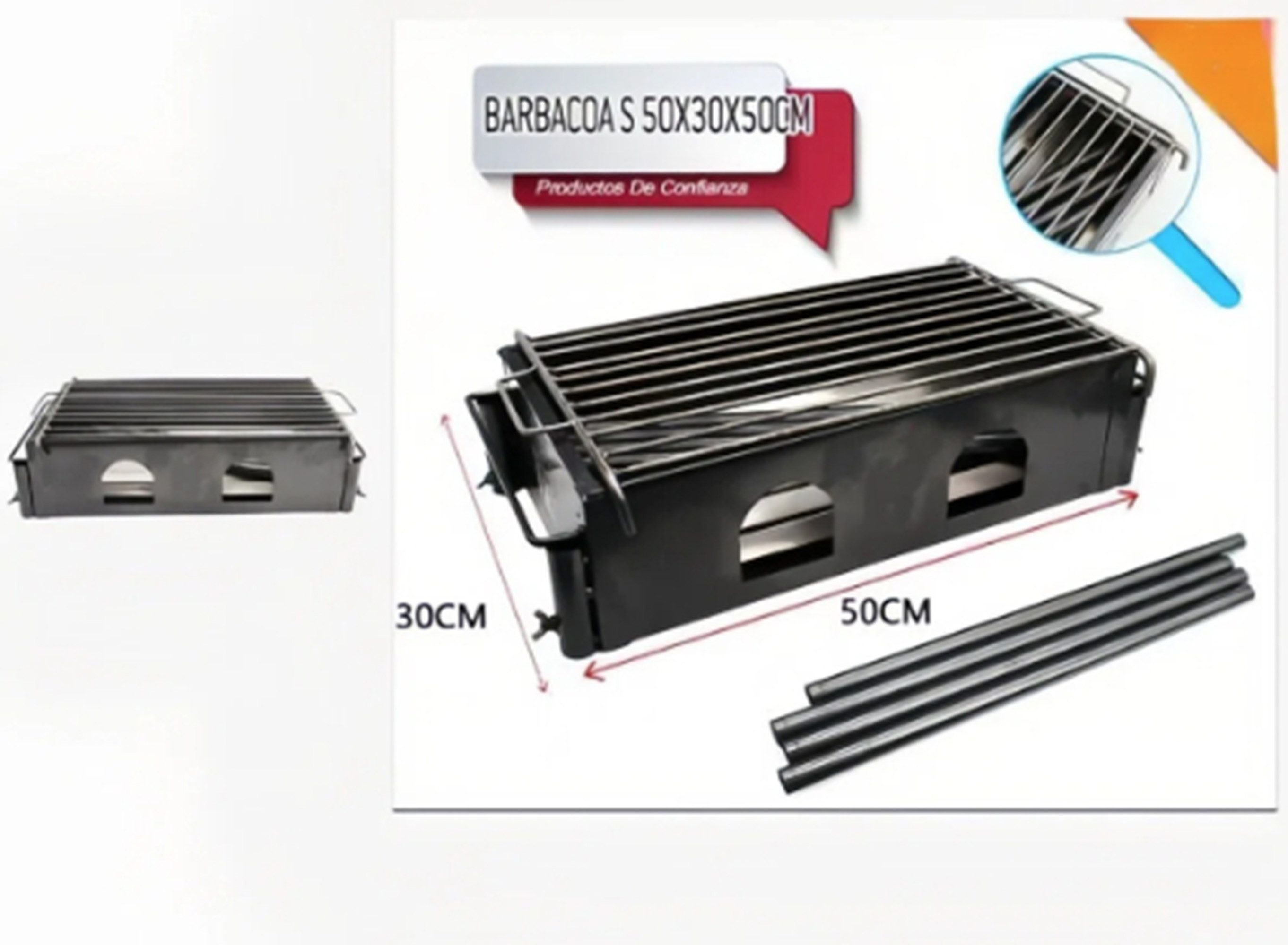 ibettertec Grillablagetisch Faltbar BarbacoaHolzkohleFaltgrillGrill (Spar-Set, 1-St., Lieferung umfasst nur den Holzkohlegrill mit Deckel und Grillrost), Tiefe Kohleschale für gleichmäßige Wärmeverteilung
