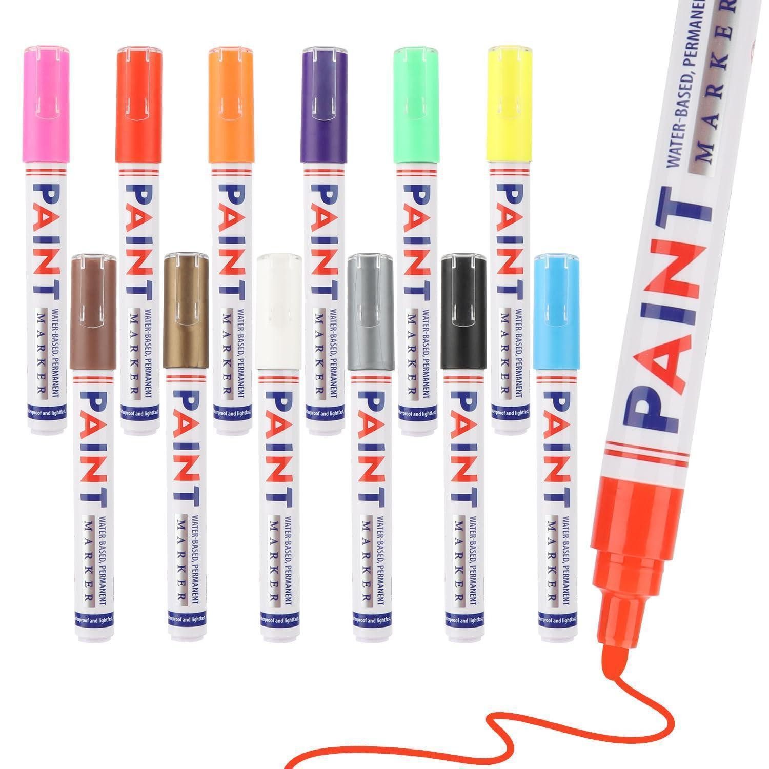 LuxusKollektion Lackmarker Paint Marker 12 Farben Feinspitze 3mm