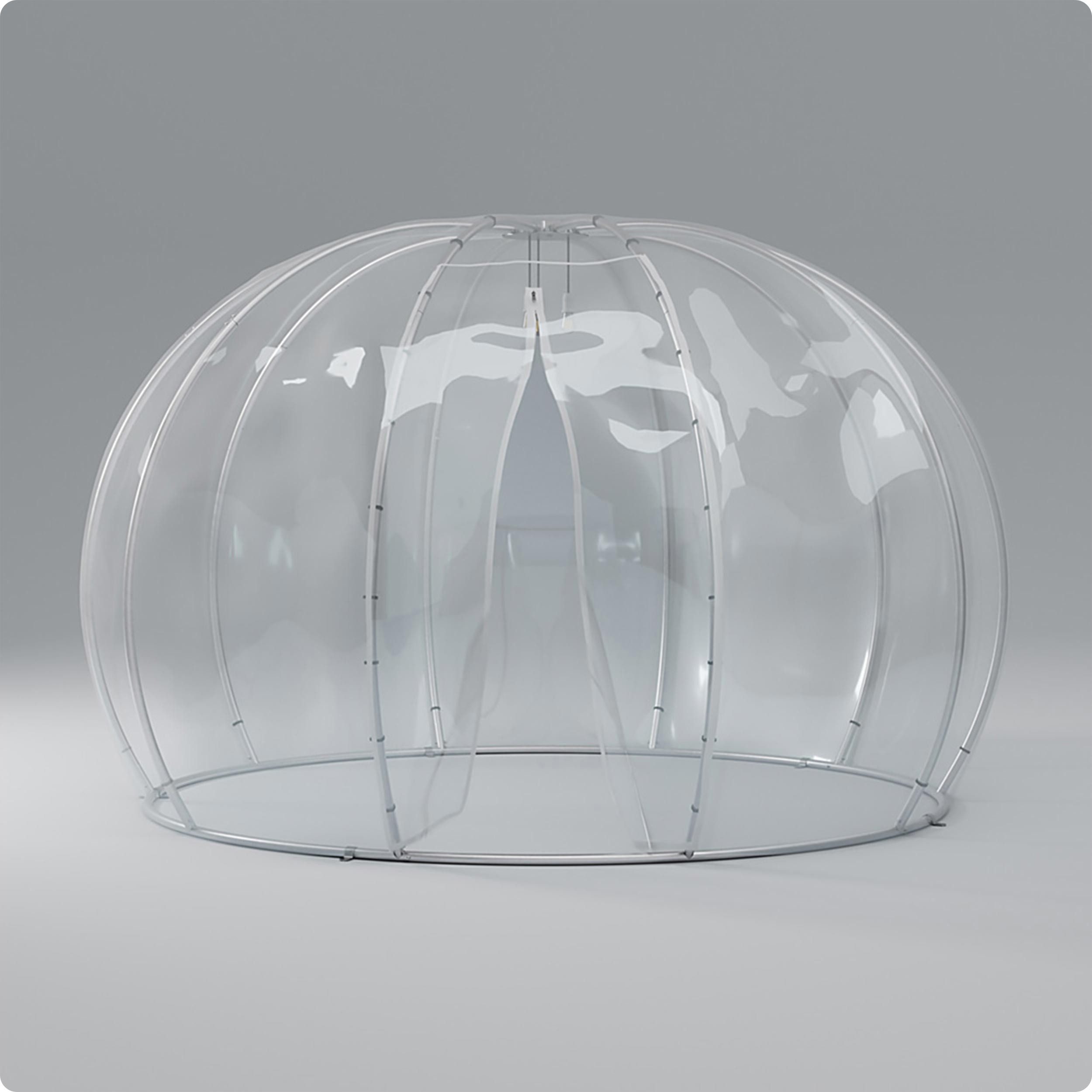 astreea Pavillon Igloo mit wetterfestem, transparentem Überzug aus PVC, (inkl. elektrisches Leuchtsystem (4W Vintage Lampen), wasserdicht und beständig bei starkem Regen, Wind und Schnee