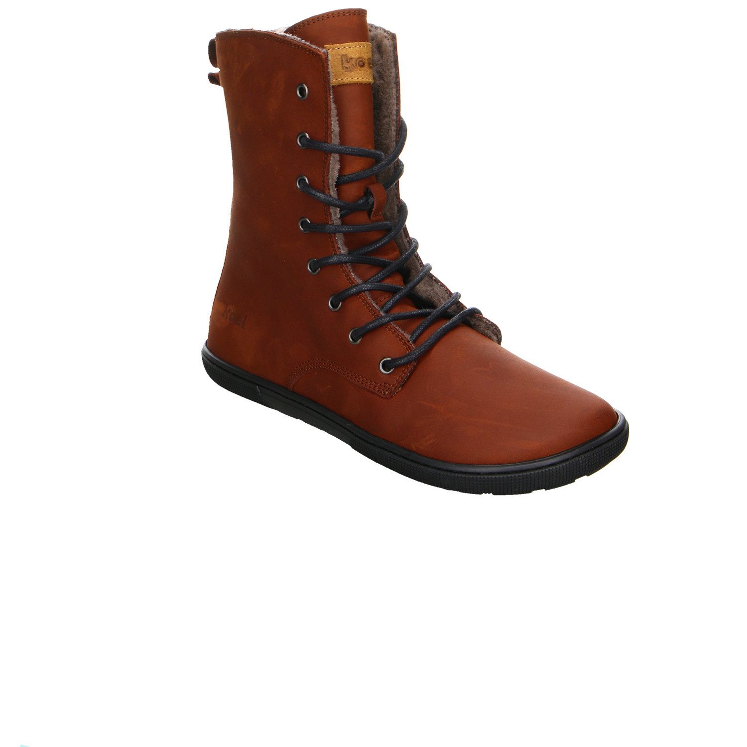 KOEL Koel Velour Schnürstiefelette braun Stiefelette