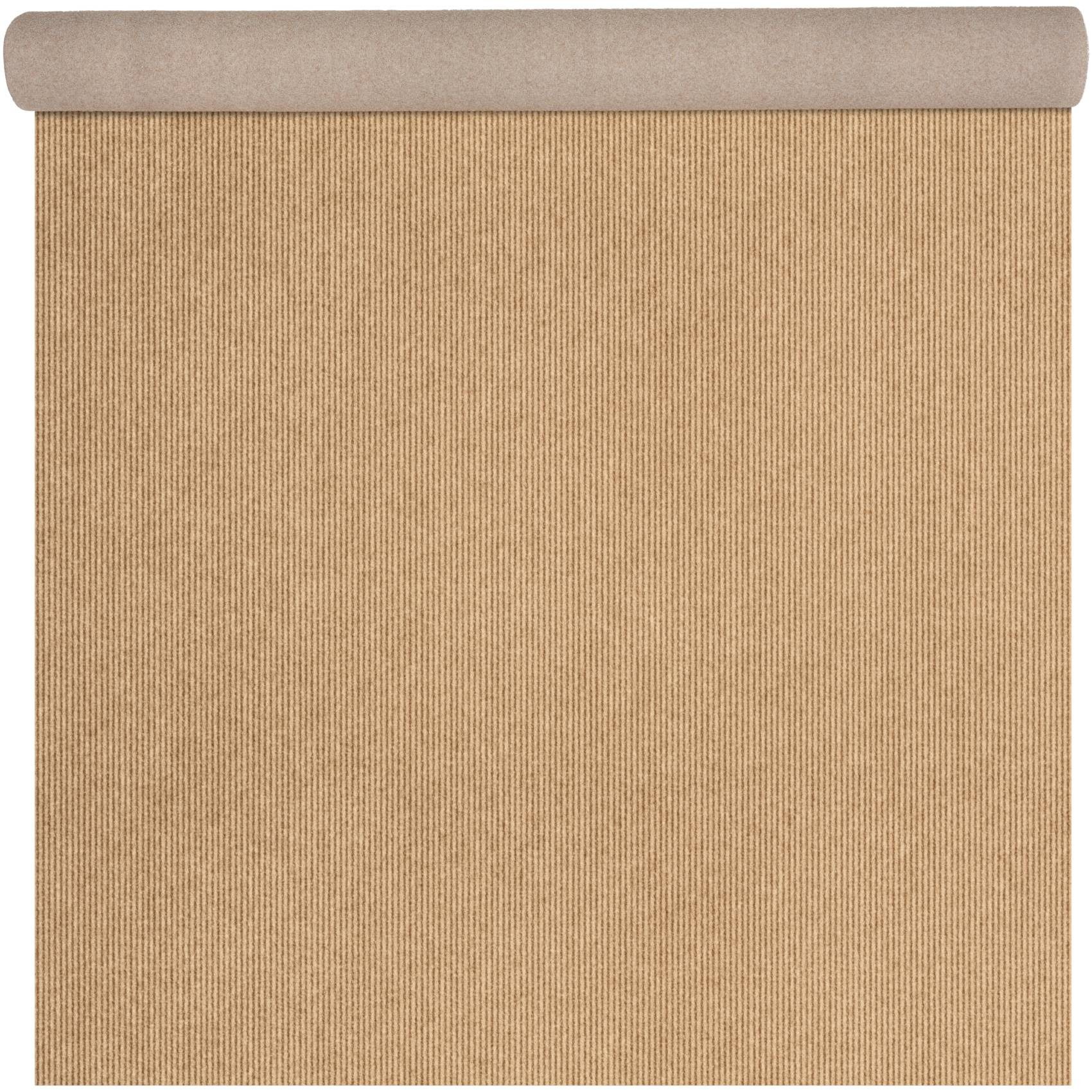 ANRO Teppich YULA Messeteppich Meterware Eventteppich Rips zuschneidbar Bfl-S1, Rechteckig, Höhe: 3 mm, schwer entflammbar Läufer 100x133cm Uni Beige
