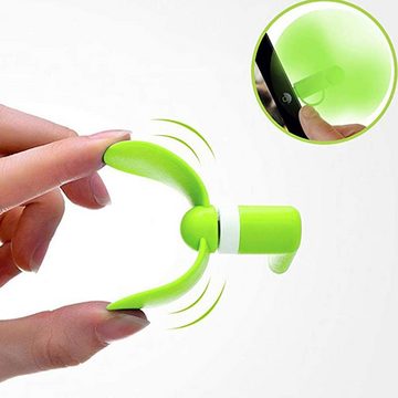 GelldG Mini USB-Ventilator Fan Phone Zubehör, Zwei-in-Eins-Lüfter für tragbare Telefone