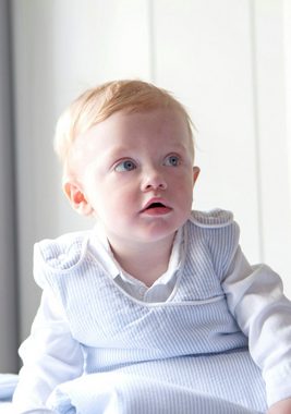 Nordic Coast Company Babyschlafsack, Kinderschlafsack waschbar & atmungsaktiv Baumwolle Blau Weiß gestreift