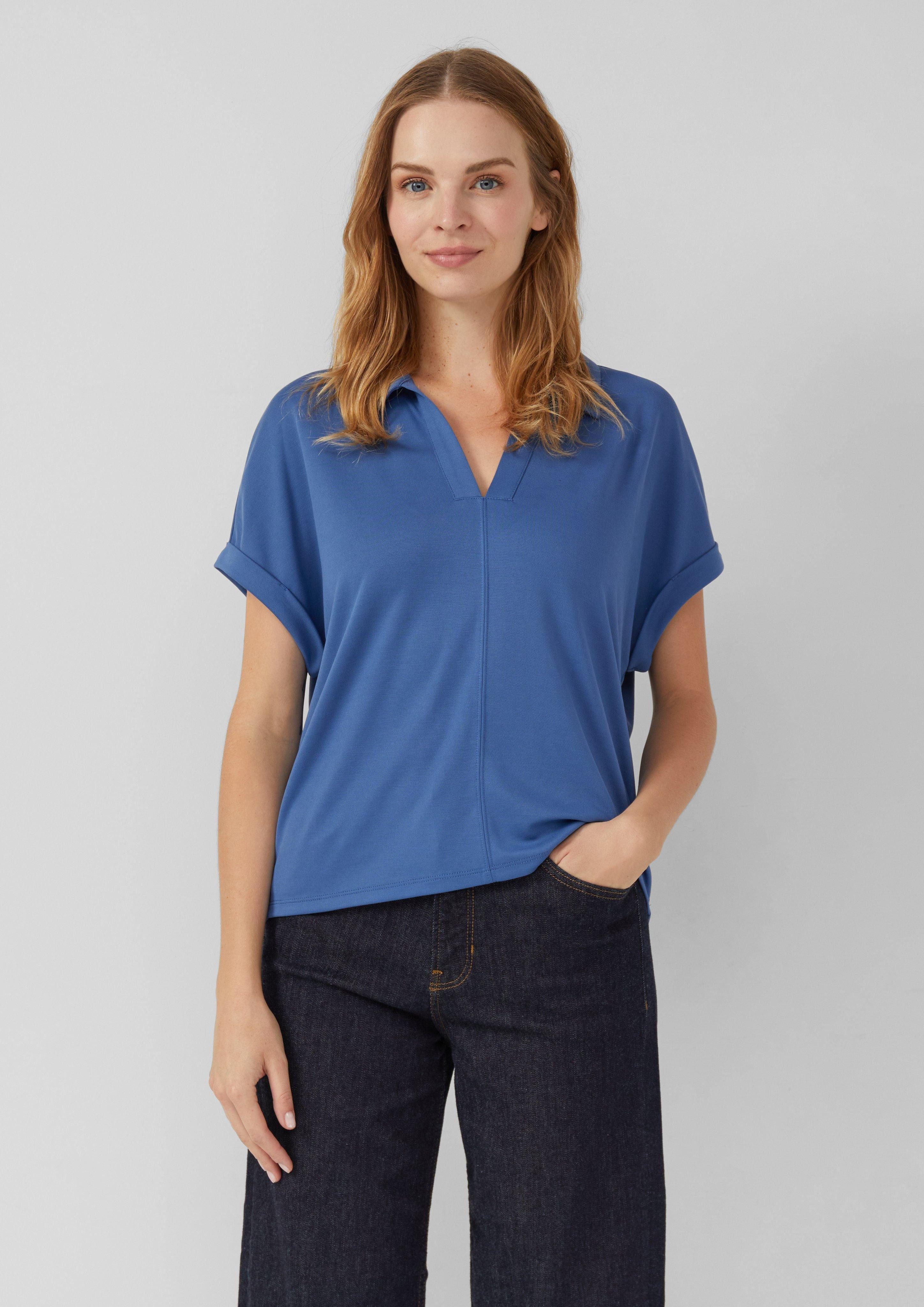 s.Oliver Shirttop Fließendes Shirt mit Polokragen günstig online kaufen