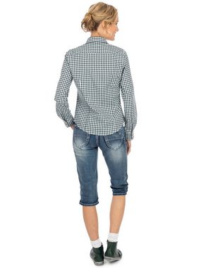 OS-Trachten Trachtenbluse Bluse Langarm CHECKERED tanne