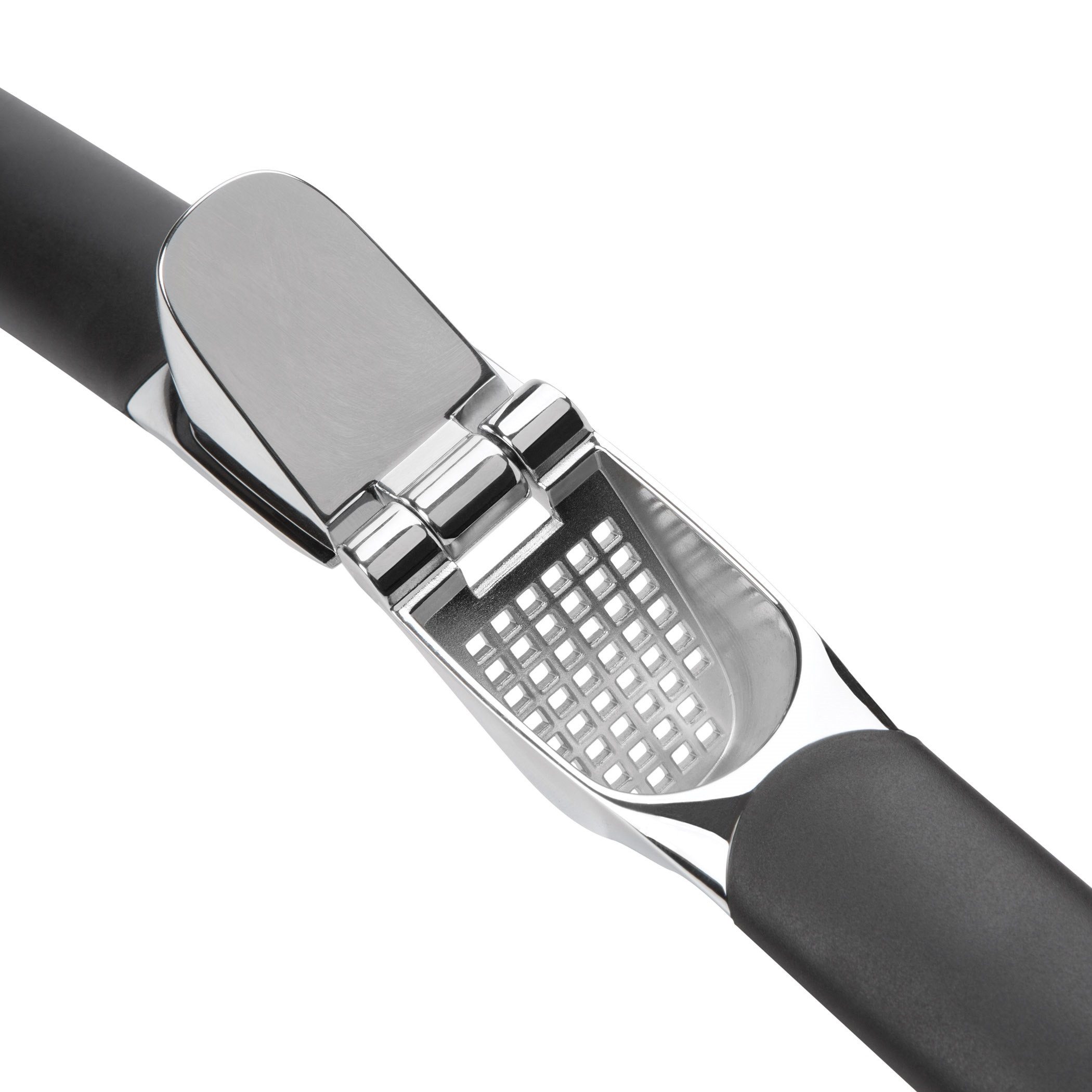 OXO Good Grips Knoblauchpresse Presse mit eingebautem Reiniger (1 St), Zink