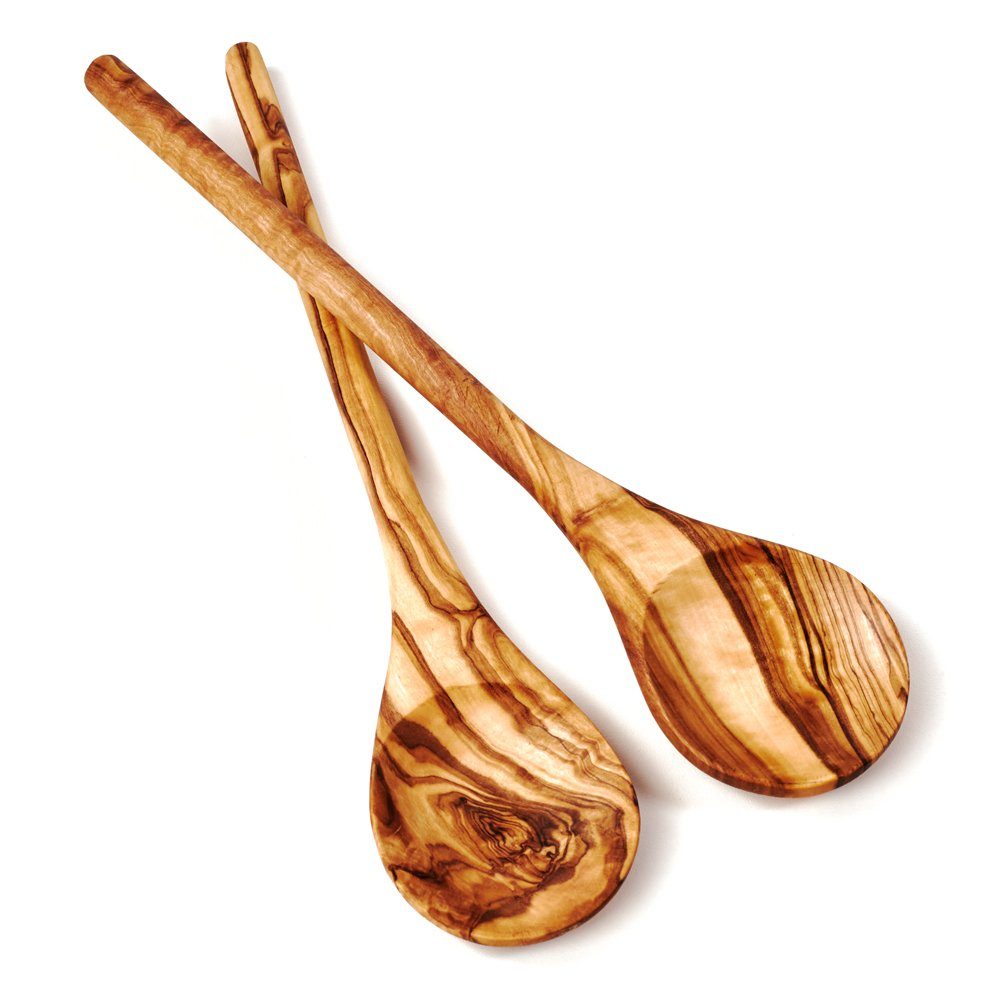 dasOlivenholzbrett Nudellöffel Kochlöffel aus Olivenholz mit rundem Stiel