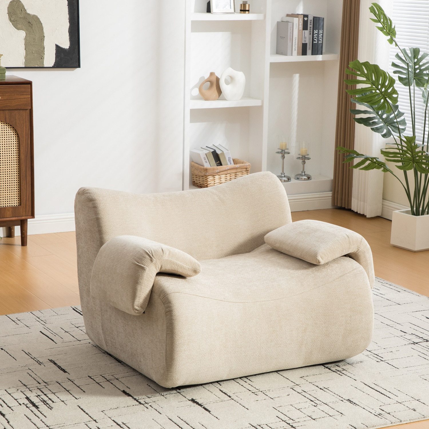ANYSUN Loungesessel XXL Relaxsessel aus Chenille mit Schaumstofffüllung,breiter Sitzfläche (1-St), Einzelsessel, formstabil, montagefrei, bis 300 kg belastbar