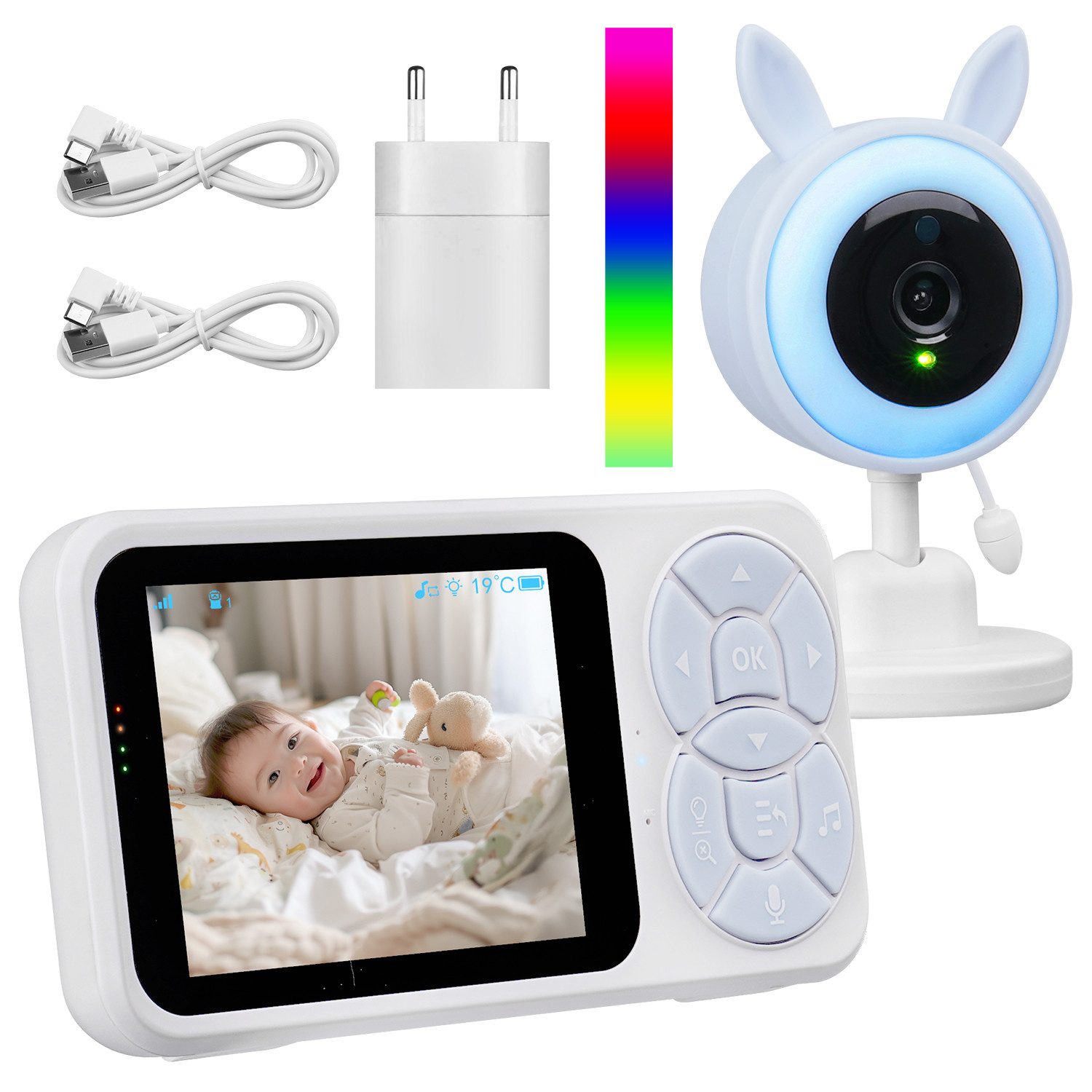 Video-Babyphone Video-Babyphone 3,5 Zoll Babyphone mit VOX-Modus Nachtsicht
