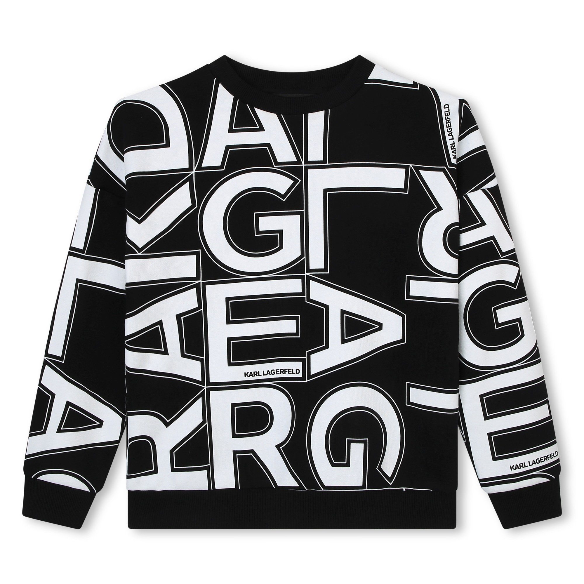 KARL LAGERFELD Sweatshirt KARL LAGERFELD KIDS Sweatshirt schwarz-weißen  Allover-Print