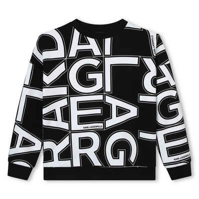 KARL LAGERFELD Sweatshirt KARL LAGERFELD KIDS Sweatshirt schwarz-weißen Allover-Print