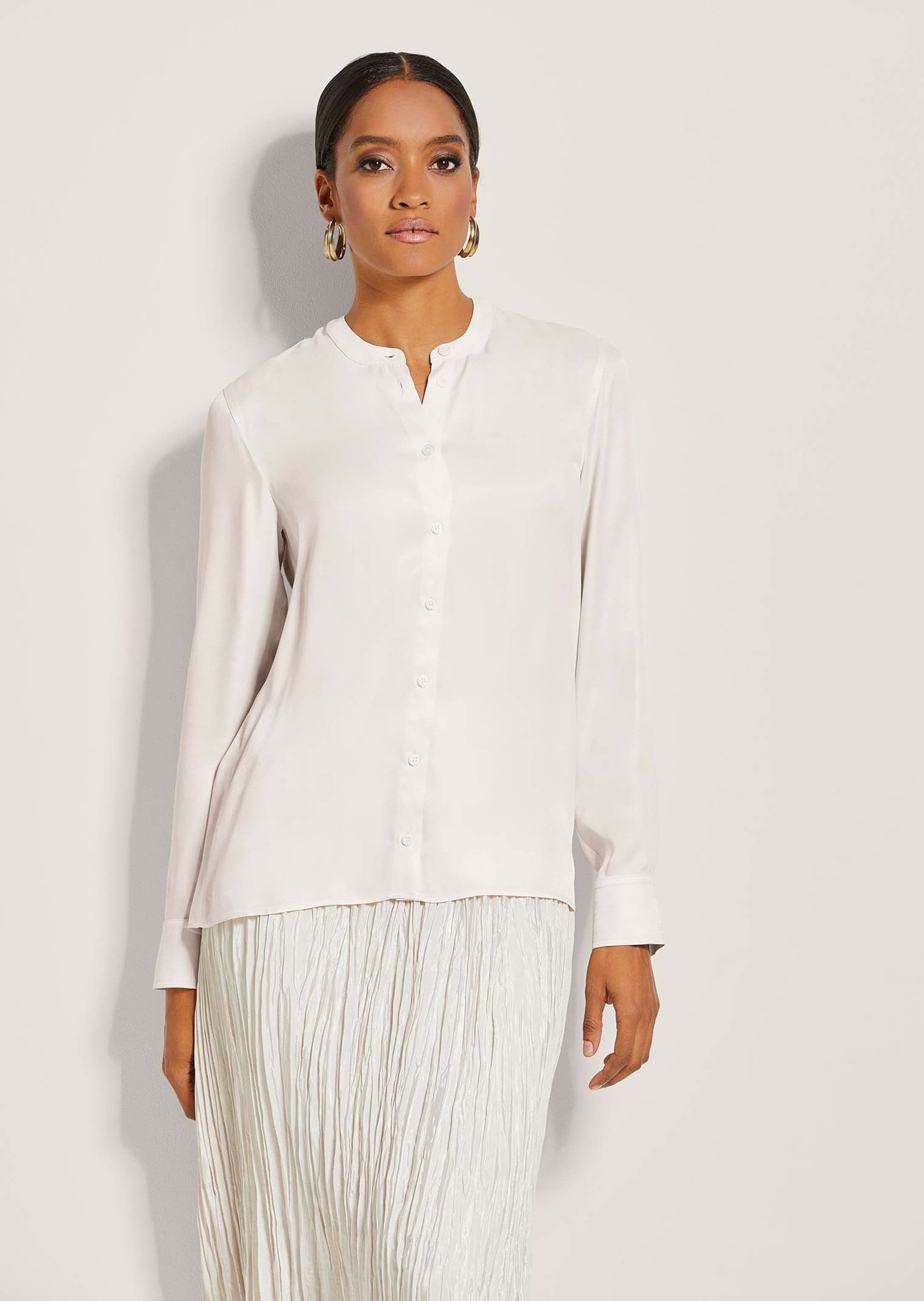 Langarmbluse Rundhals-Bluse