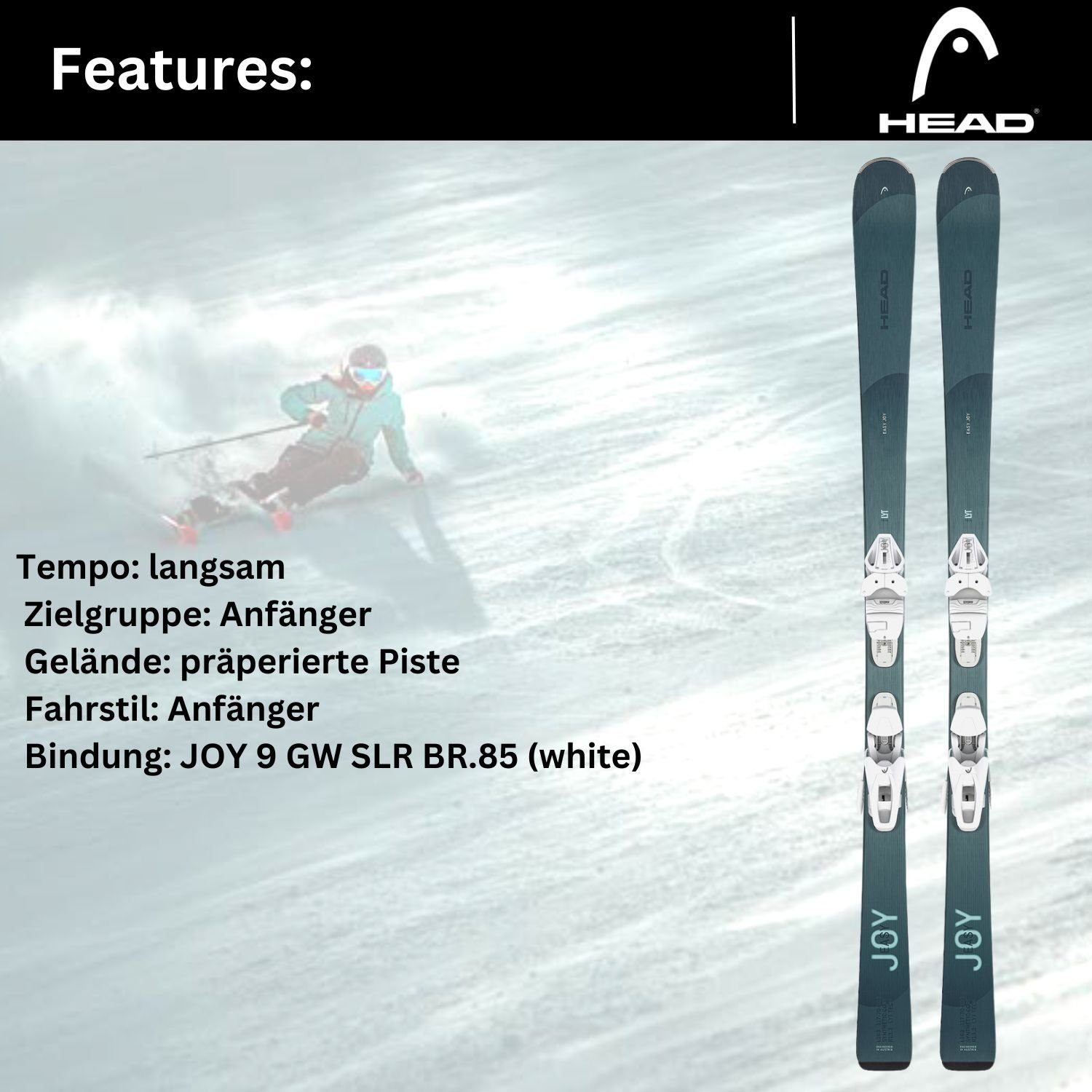 Head Ski, Damen easy Head SLR Bindung + Alpinski Joy 9 GW Ski 2024 Joy