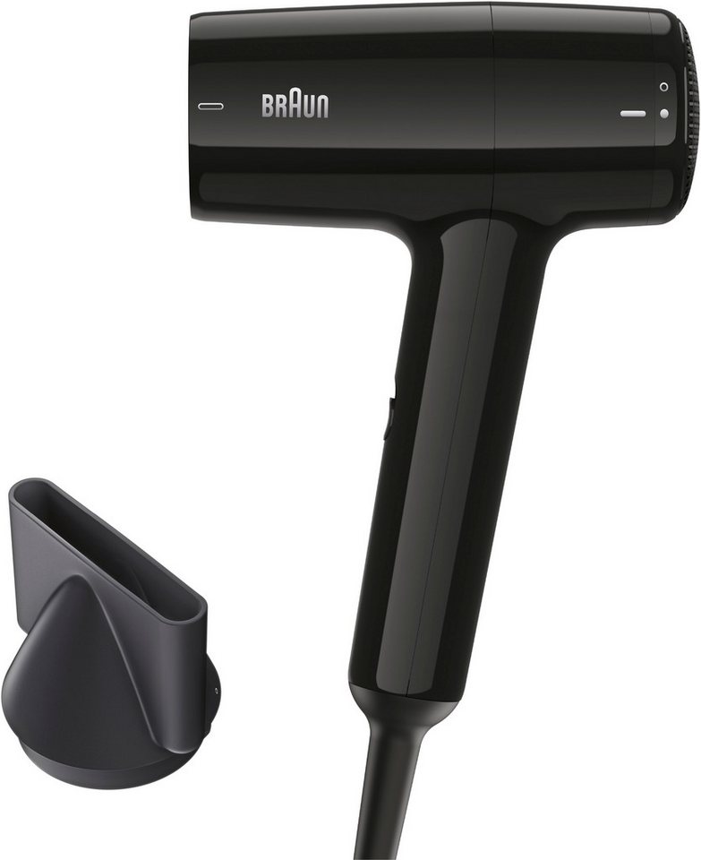 Braun Haartrockner HD1.5, kompakter und leichter Föhn, BRHD150E, 1800 W, 1800W, 3 Heiz- und Geschwindigkeitsstufen, Fön mit Aufsatz