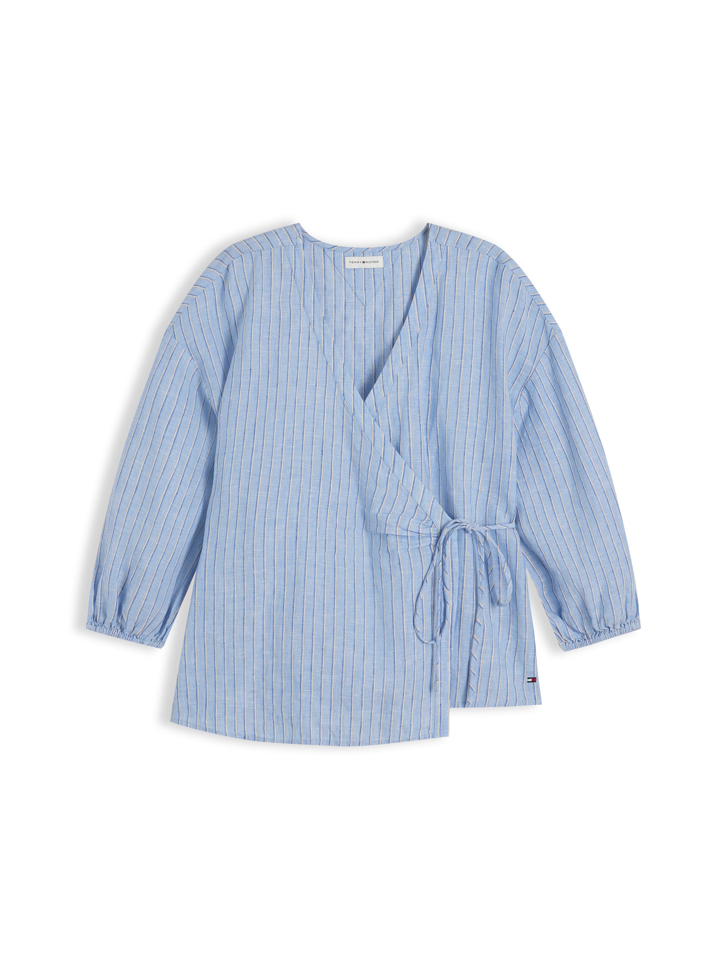 Tommy Hilfiger Wickelbluse SUMMER LINEN WRAP TIE BLOUSE Leinen – Bild 5 von 5