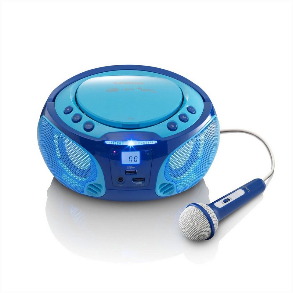 Lenco SCD-650BU CD-Radio m. MP3, USB, Lichteffekt, Mikro Boombox, Mit CD,  MP3, USB und Lichteffekten