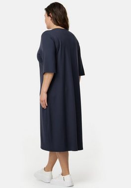 Kekoo Ballonkleid Midi-Kleid 3/4-Ärmel aus weicher Viskose mit Stretch 'Lilia'