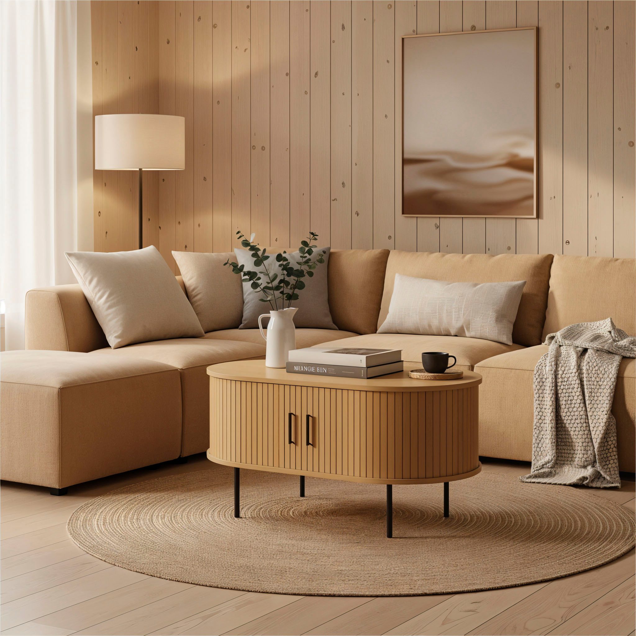 MÖBILIA Couchtisch, 2 Schiebetüren