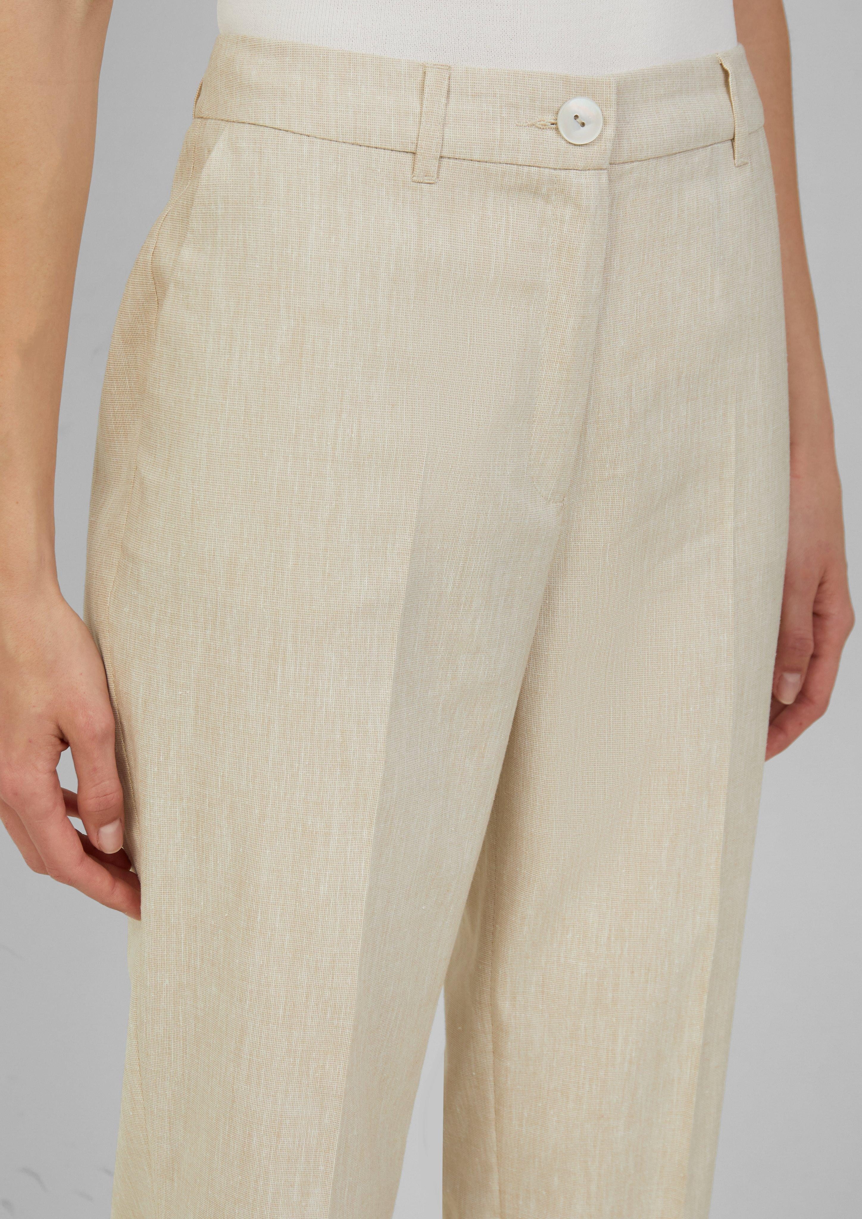 s.Oliver BLACK LABEL Stoffhose Melierte Straight-Leg-Hose günstig online kaufen