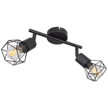 etc-shop LED Deckenspot, Leuchtmittel nicht inklusive, Deckenleuchte 2 Flammig schwarz Spotleuchte 2 Strahler Deckenlampe