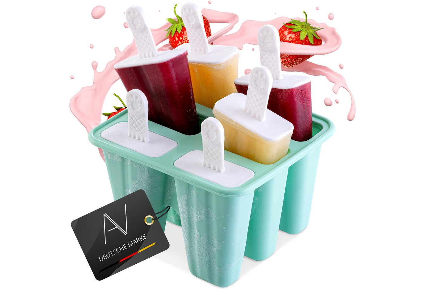 AVANA Eisform Silikon Eis am Stiel Formen 6 Stück Wassereis Eiscreme Eislutscher, BPA-frei, Wiederverwendbar