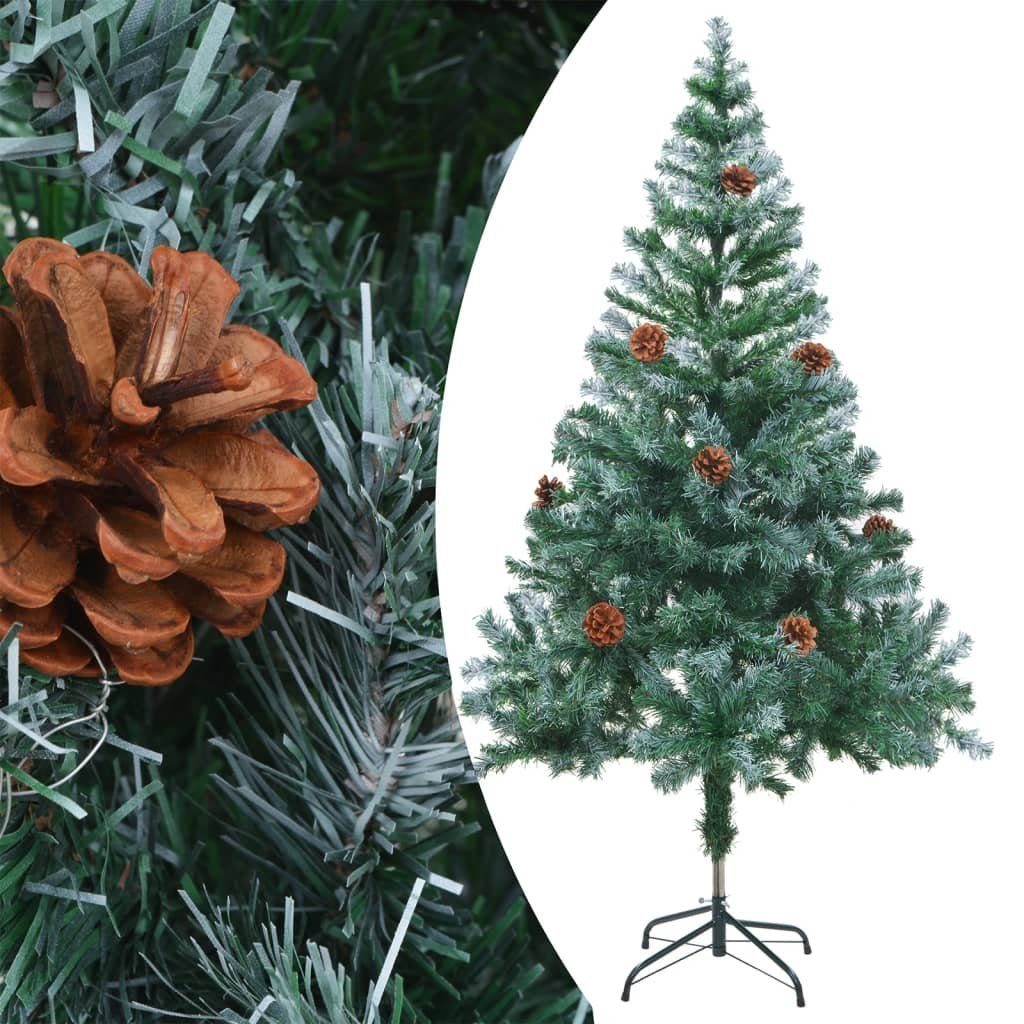 vidaXL Künstlicher Weihnachtsbaum Künstlicher Weihnachtsbaum mit Tannenzapfen gefrostet 150 cm | Künstliche Weihnachtsbäume