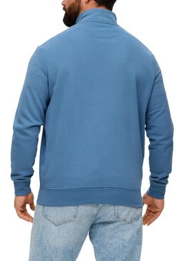 s.Oliver Allwetterjacke Sweatshirt Jacke mit Stehkragen Logo, Streifen-Detail