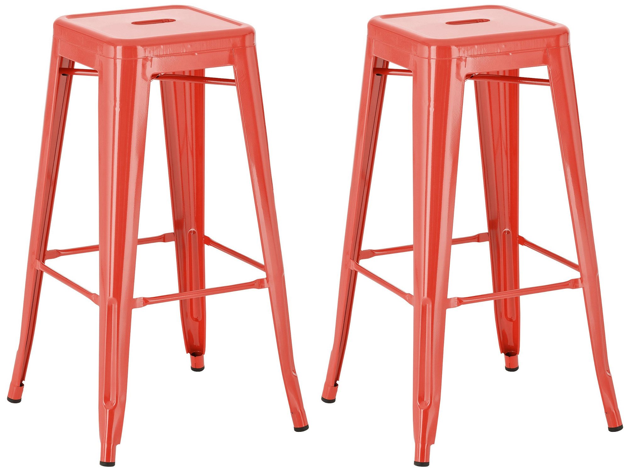 CLP Barhocker Joshua Metall (Set, 2er), stapelbare Barstühle aus Metall, mit Fußablagen