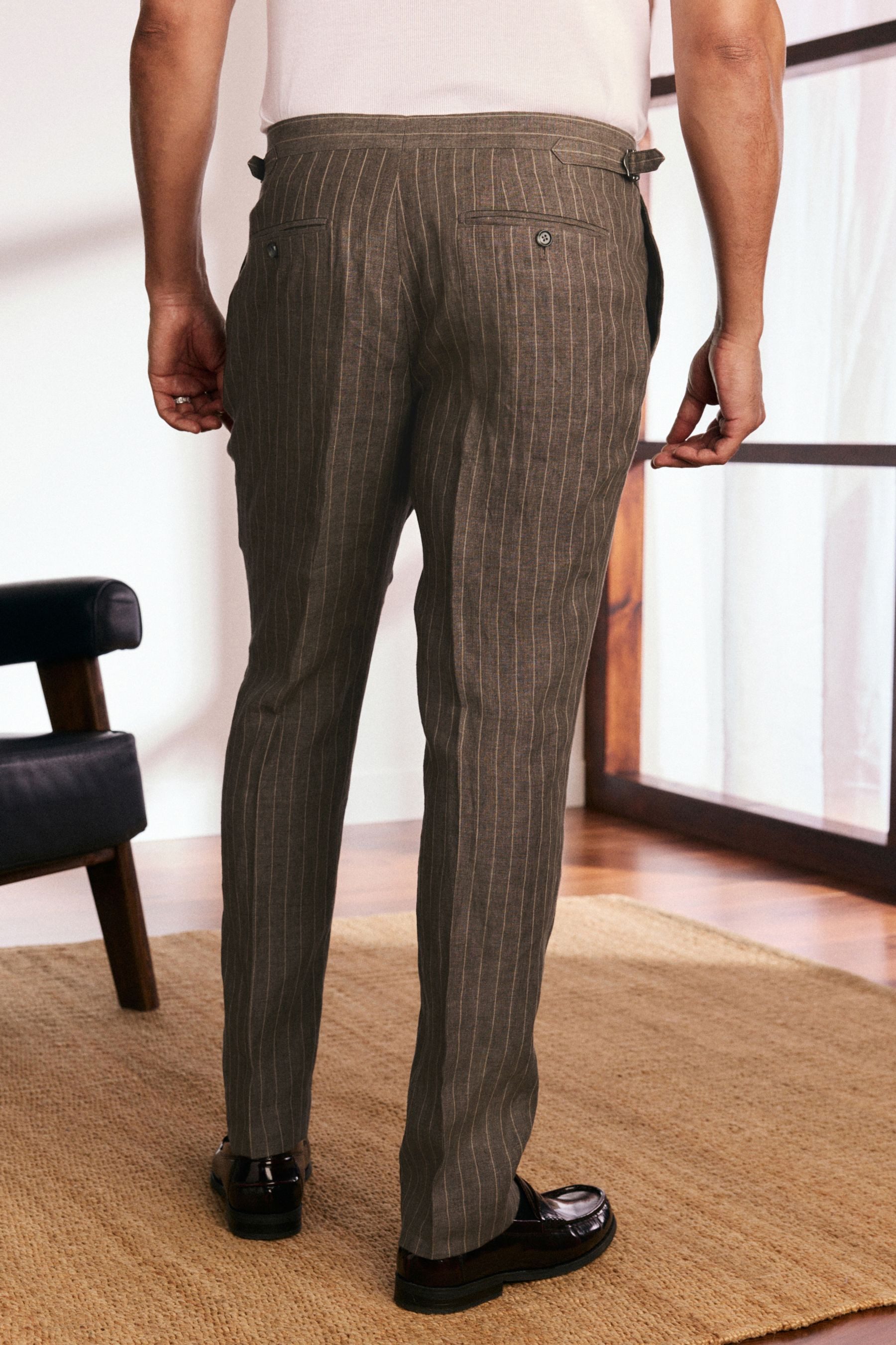 Next Anzughose Slim Fit Leomaster Anzughose aus 100 % Leinen (1-tlg) günstig online kaufen