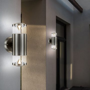 Globo Außen-Wandleuchte, Leuchtmittel inklusive, Warmweiß, 9 Watt LED Haus Wand Leuchte Außen Lampe Up Down Beleuchtung
