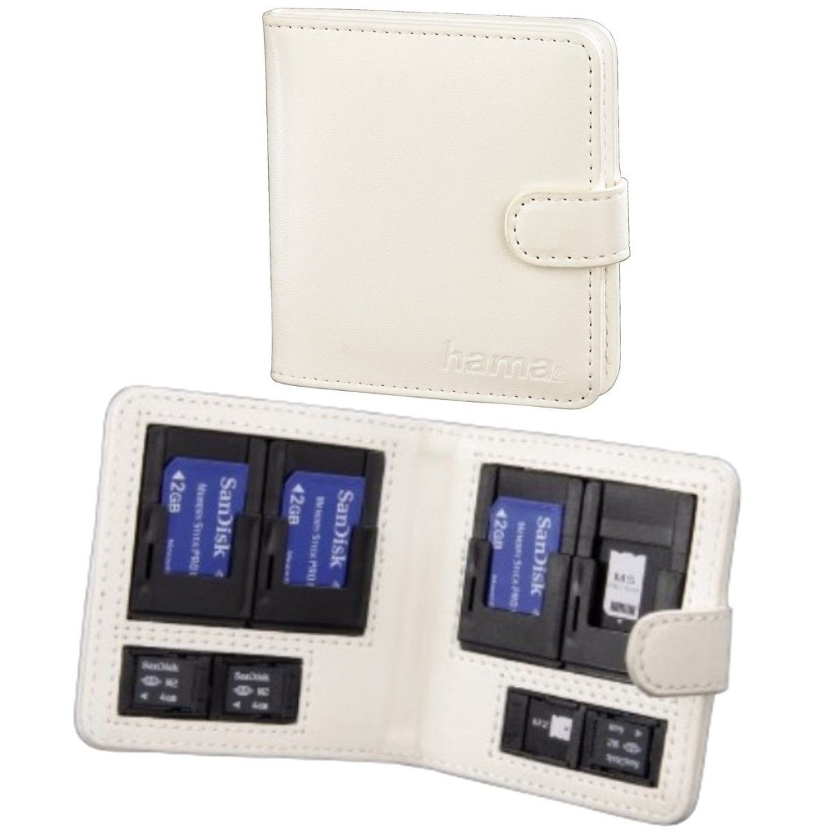 Hama Memory-Stick für Speicherkarten-Tasche Weiß Sony Speicherkarte (Anti-Kratz)