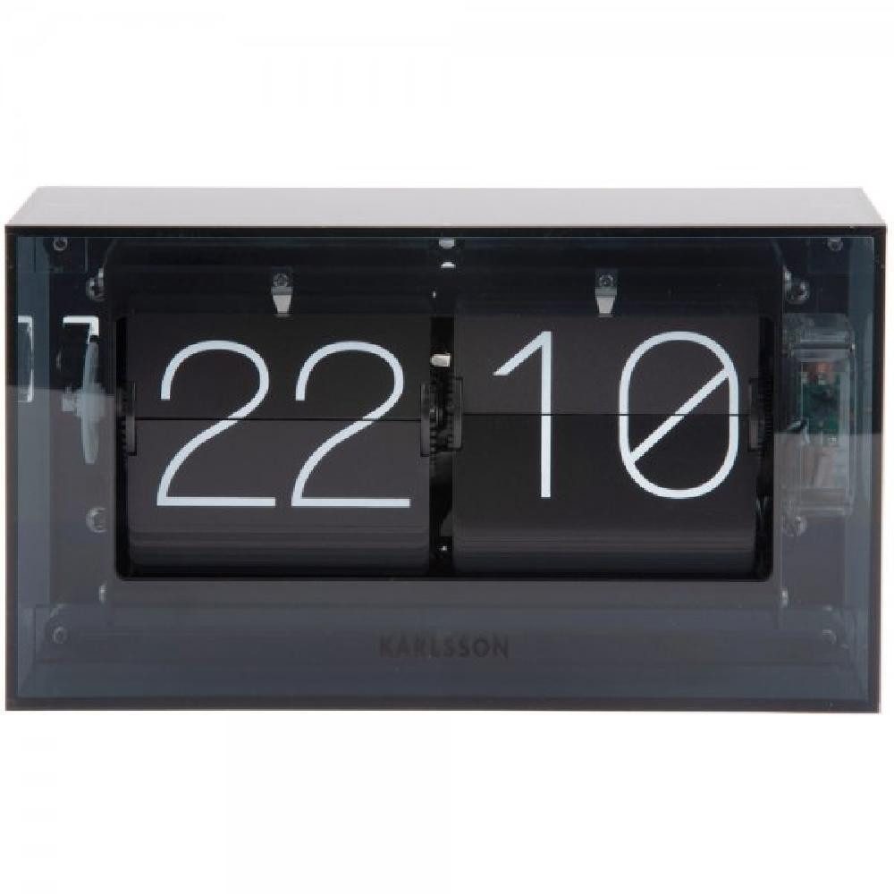 Karlsson Uhr Tischuhr Table Clock Boxed Flip Schwarz (11,7cm)