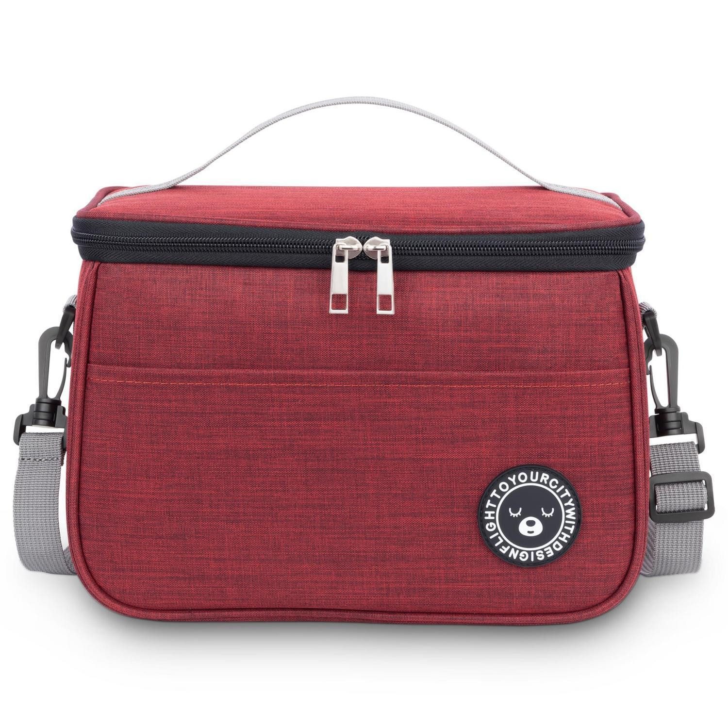 Kühltasche Kühltasche Lunchtasche Lunchbox Lunchbag Rot 6.4L (25cm x 16cm x 17cm)
