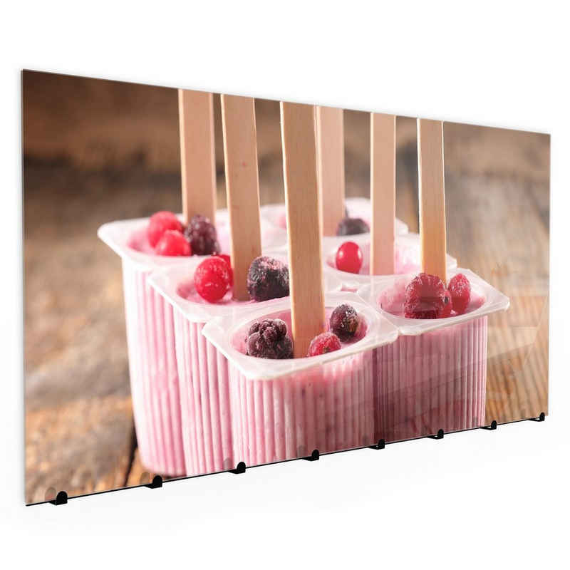 Primedeco Garderobenpaneel Magnetwand und Memoboard aus Glas Stengel in Joghurt Eis