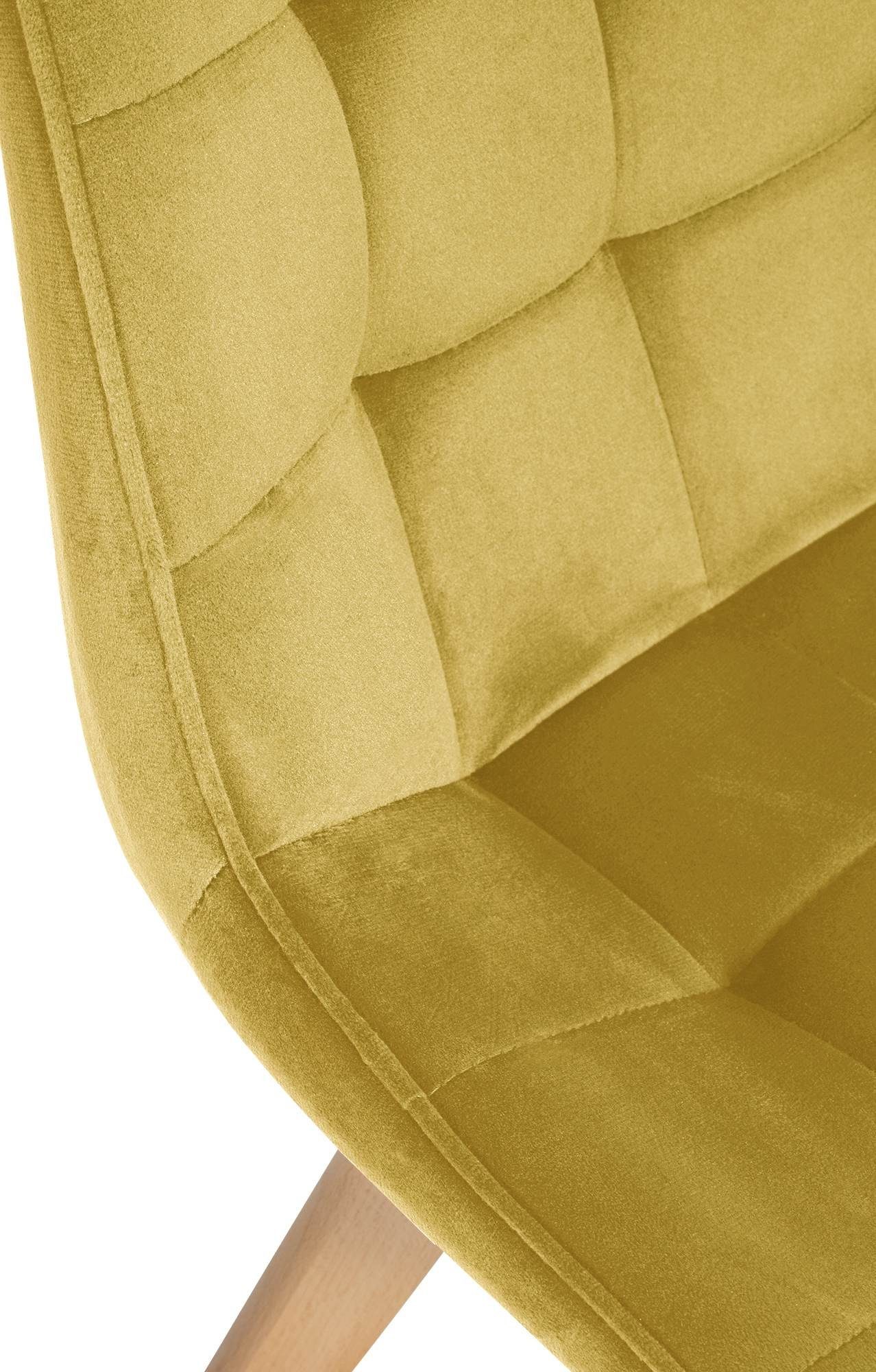 CLP Esszimmerstuhl Brook, Vierfußgestell aus Holz mit Samtbezug