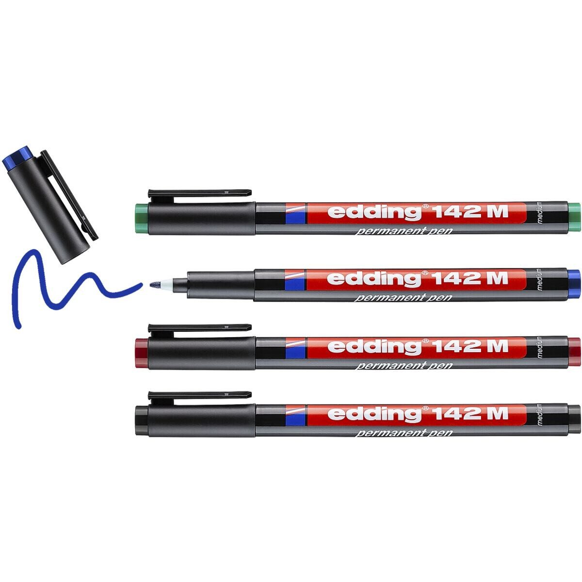 edding Folienstift e-142 M, (4-tlg), mit permanenter Tinte