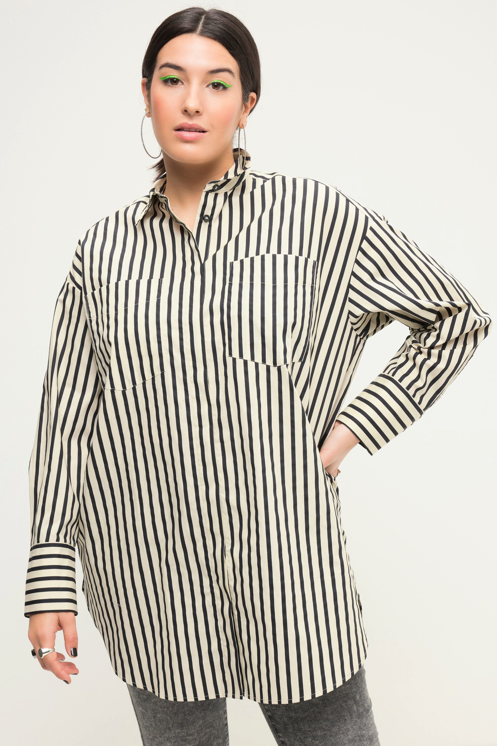 Studio Untold Hemdbluse Hemdbluse oversized Streifen Langarm