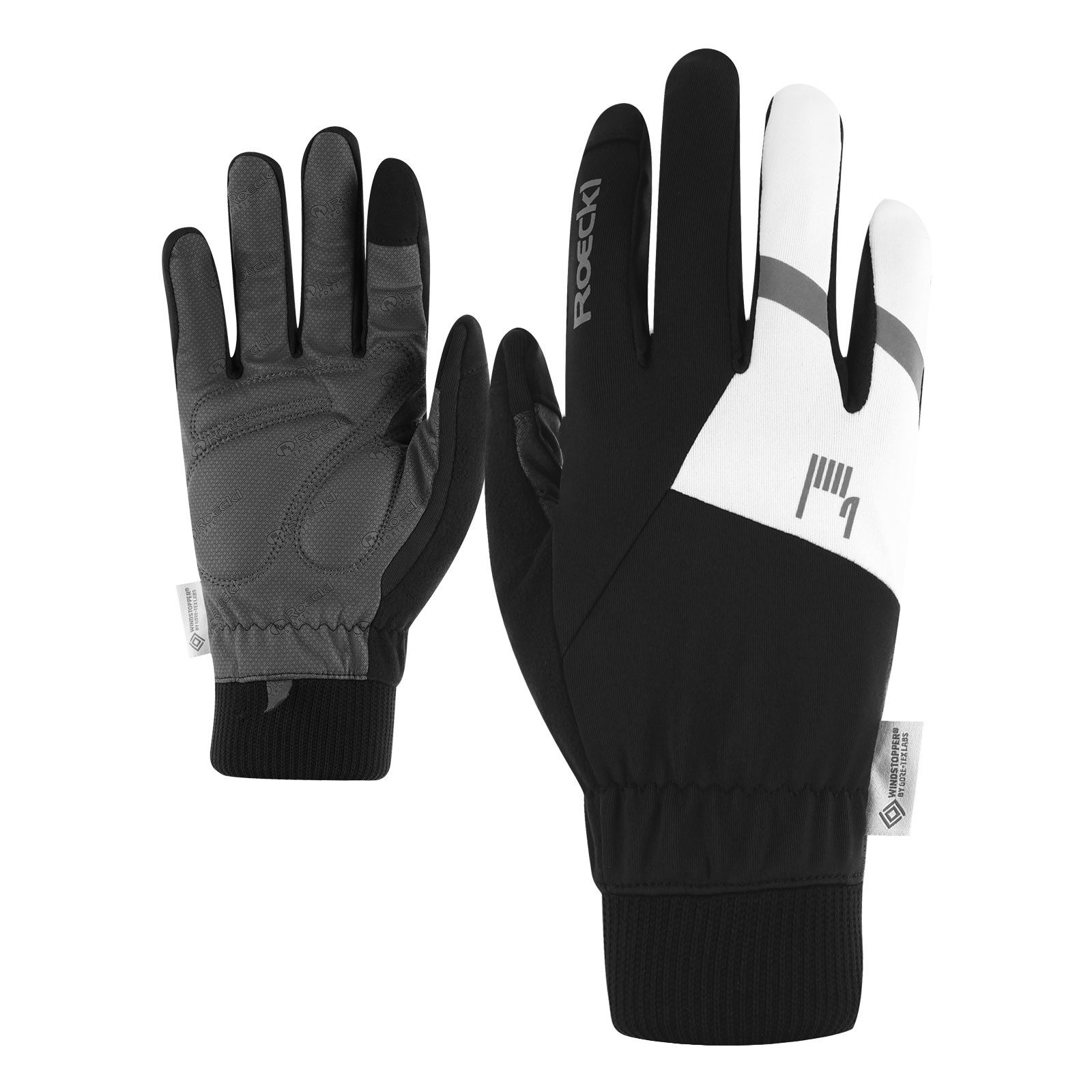 Roeckl SPORTS Fahrradhandschuhe Rofan 2 mit reflektierenden Details, Markenschriftzug