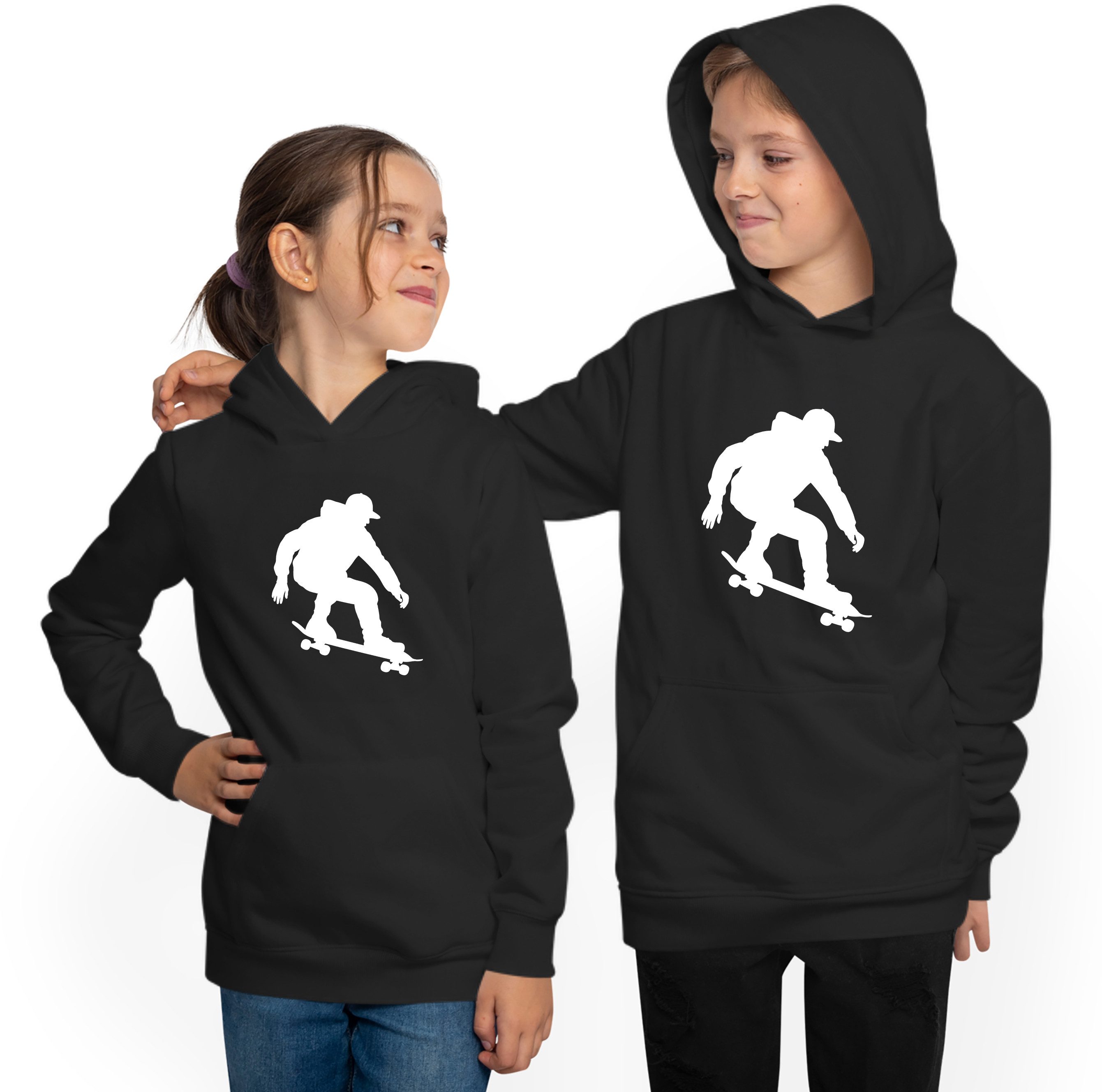 MyDesign24 Hoodie Kinder Skater Kapuzen Pulli Skateboarder Kapuzensweater i717