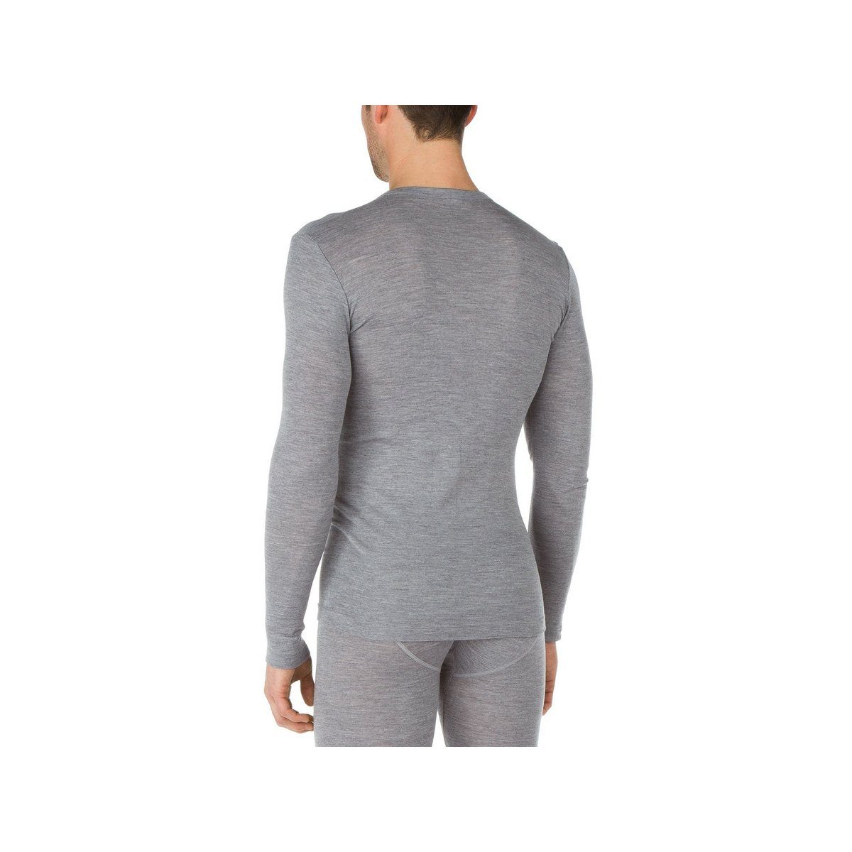 CALIDA Langarmshirt platin passform textil melé (1-tlg) platin