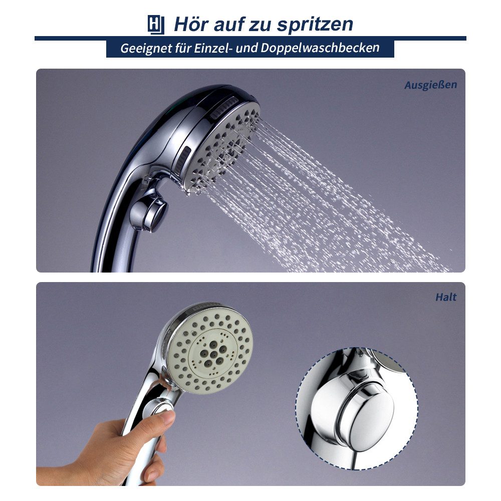 HOMELODY Handbrause 5 Strahlarten Handbrause Hochdruck günstig online kaufen