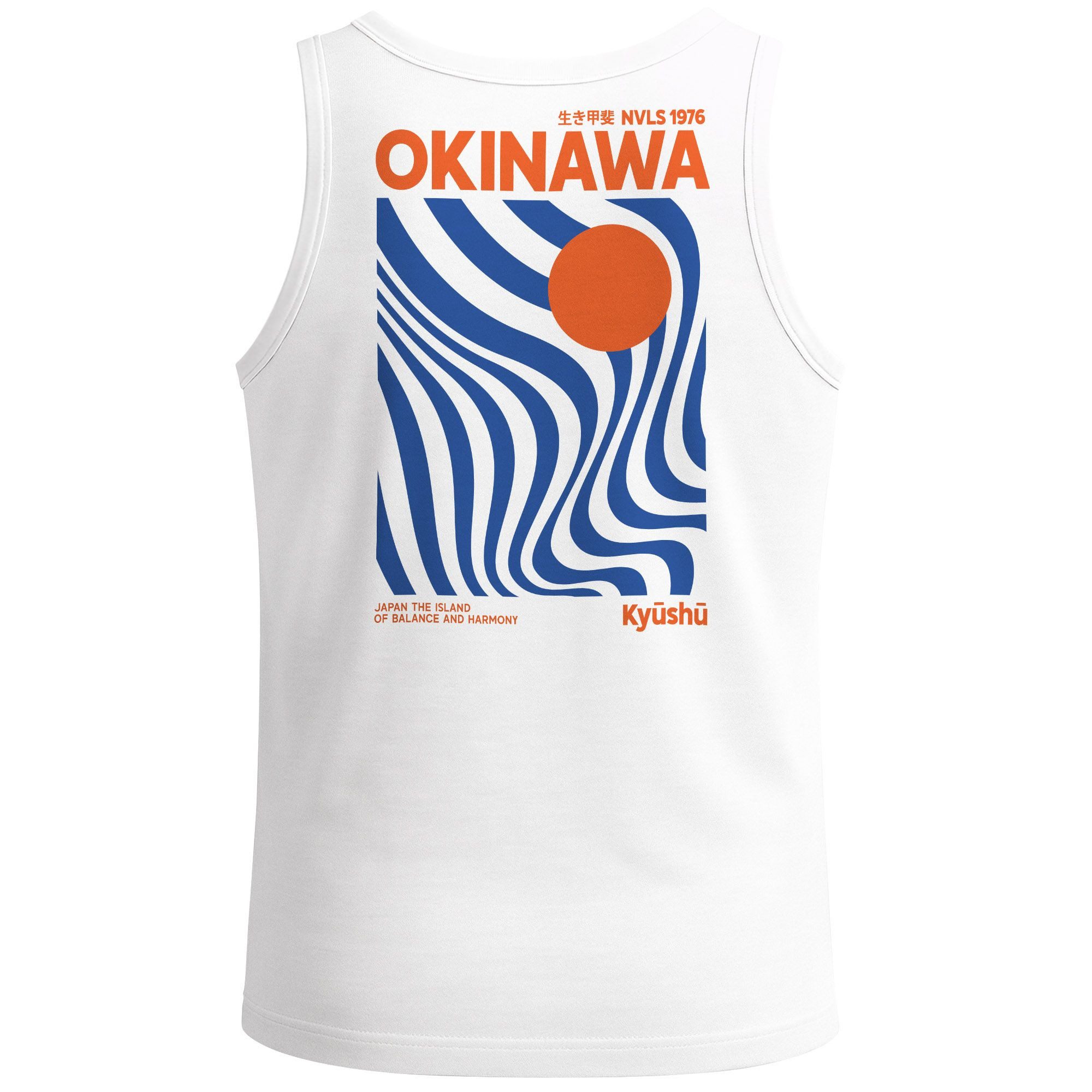 Tanktop Herren Tank-Top Backprint Okinawa Japan Grafikshirt Retro Stil